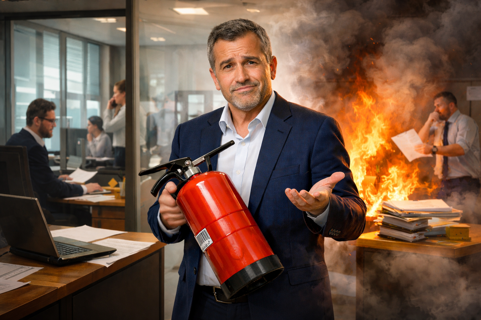 Gazda, je l' vodiš firmu ili gasiš požare?